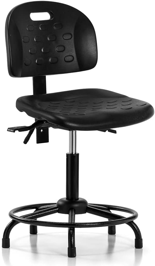 Photo 1 of Perch Ergonomic Industrial Chair with Handle and Stationary Caps, Workbench Height