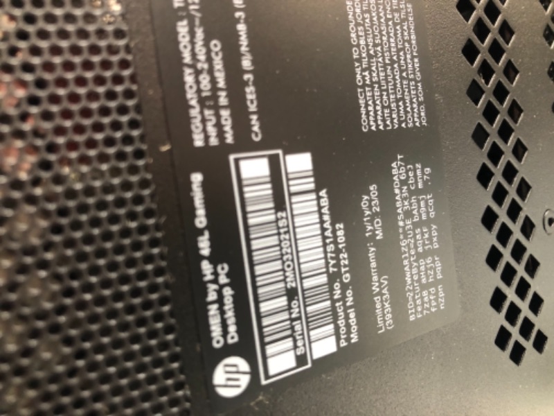 Photo 4 of *DOES NOT POWER ON, READ NOTES* HP OMEN 45L Gaming Desktop, 13th Generation Intel Core i9-13900KF, 16 GB RAM, 1 TB Solid State Drive, NVIDIA GeForce RTX 4070 Ti Graphics, Windows 11 Home, GT22-1082 (2023)