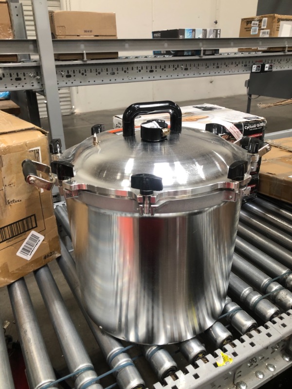 Photo 2 of *DAMAGE* All American 1930 - 41.5qt Pressure Cooker/Canner (The 941) - Exclusive Metal-to-Metal Sealing System - Easy to Open & Close - Suitable for Gas or Electric Stoves - Made in the USA 41.5 qt Silver