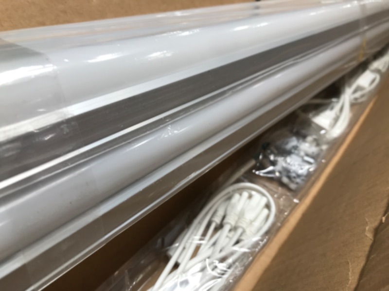 Photo 2 of (6 Pack) Barrina LED T5 Integrated Single Fixture, 4FT, 2200lm, 6500K (Super Bright White), 20W, Utility LED Shop Light, Ceiling and Under Cabinet Light, Corded Electric with ON/OFF Switch, ETL Listed 6-pack (6-power Cords)