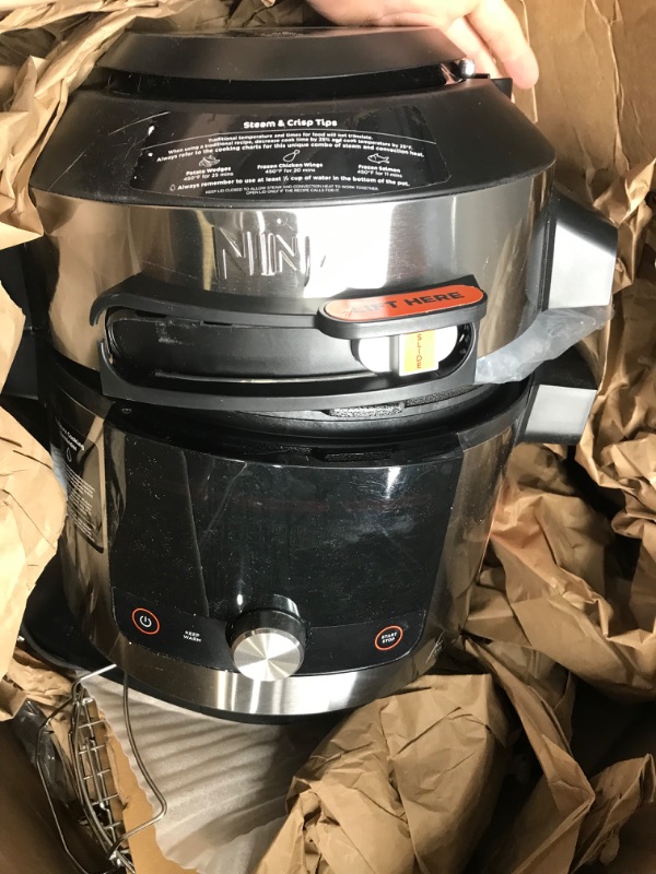 Photo 4 of  parts *8 Ninja OL601 Foodi XL 8 Qt. Pressure Cooker Steam Fryer with SmartLid, 14-in-1 that Air Fries, Bakes & More, with 3-Layer Capacity, 5 Qt. Crisp Basket & 45 Recipes, Silver/Black 8-Quart 3-Layer Meals Silver/Black