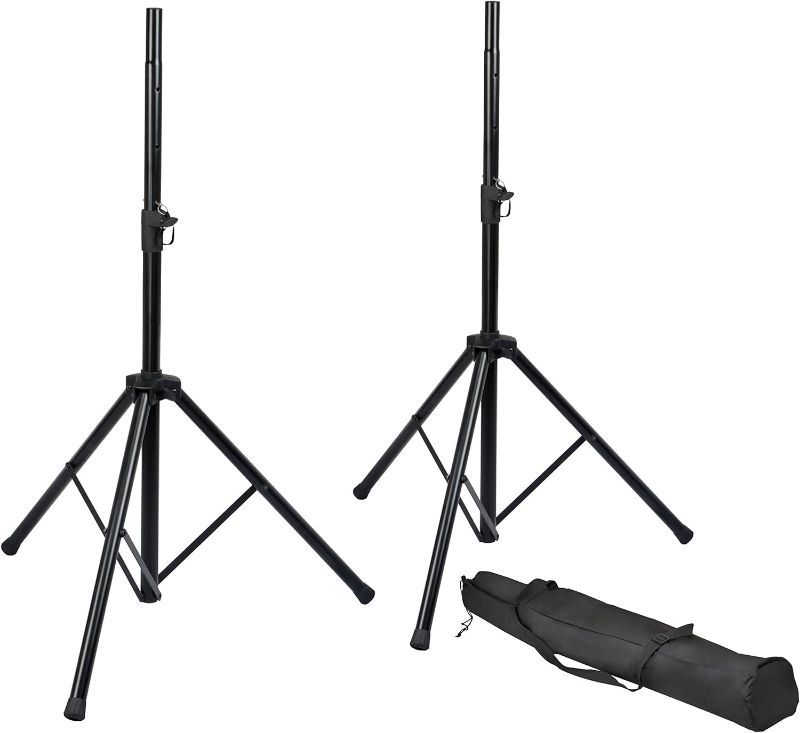 Photo 1 of *MINOR DAMAGE* Rok-It Adjustable Speaker Stand Set with Carry Bag and Dual Diameter tube for Both 35mm and 38mm Speaker Mounts; (RI-SPKRSTDSET)
