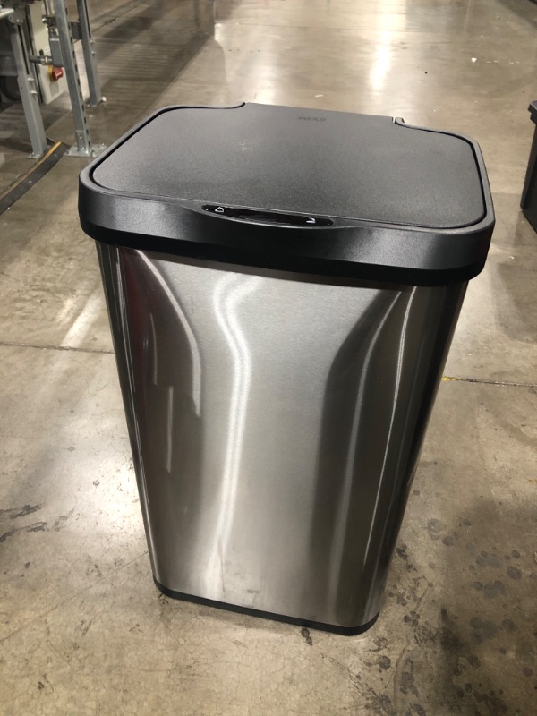 Photo 2 of *READ NOTES* Glad Stainless Steel Trash Can with Clorox Odor Protection | Touchless Metal Kitchen Garbage Bin with Soft Close Lid and Waste Bag Roll Holder, 20 Gallon, Motion Sensor
