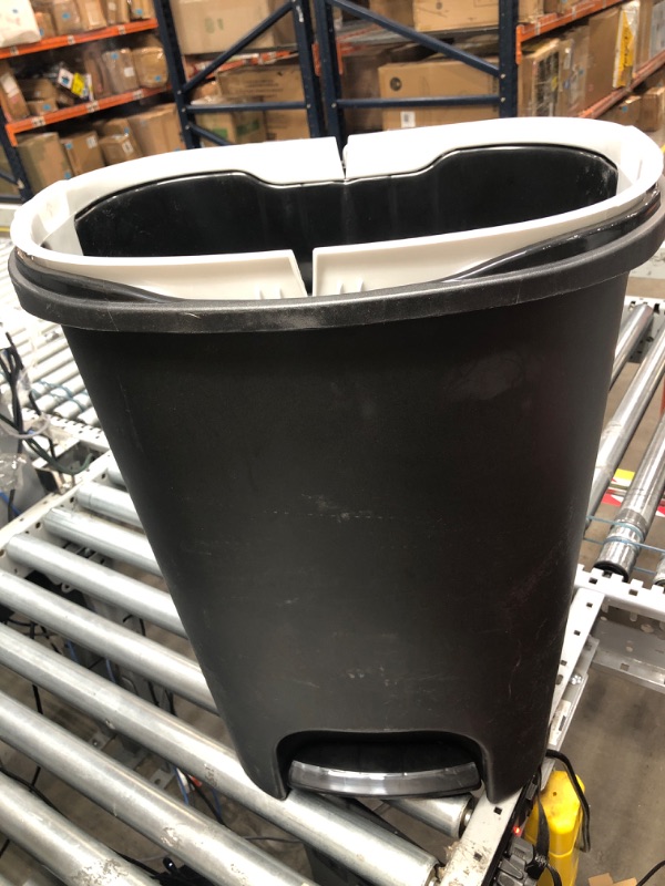 Photo 4 of *MINOR DAMAGE* Rubbermaid Classic Step-On Trash Can with Lid, 13-Gallon, Black, Easy Clean Wastebasket for Home/Kitchen/Bedroom/Office
