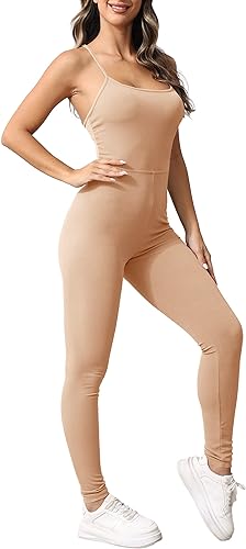 Photo 1 of Cnkwei Womens Yoga Jumpsuits Ribbed One Piece Spaghetti Strap Bodycon Bodysuit Workout Rompers Playsuit
MEDIUM