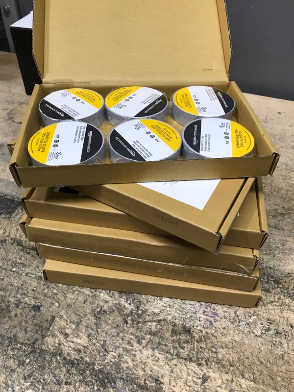 Photo 3 of ****BUNDLE****AmazonCommercial Vinyl Electrical Tape, 3/4 in x 60 ft x 0.007in (19 mm x 18.3 m x 0.18mm), Gray, 6-Pack 6 Gray 3/4in * 60ft (6 BOXES)