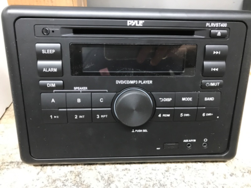 Photo 2 of Pyle Double DIN In Dash Car Stereo Head Unit - Wall Mount RV Audio Video Receiver System with Radio, Bluetooth, CD DVD Player, MP3, USB - Includes Remote Control, Power and Wiring Harness - PLRVST400