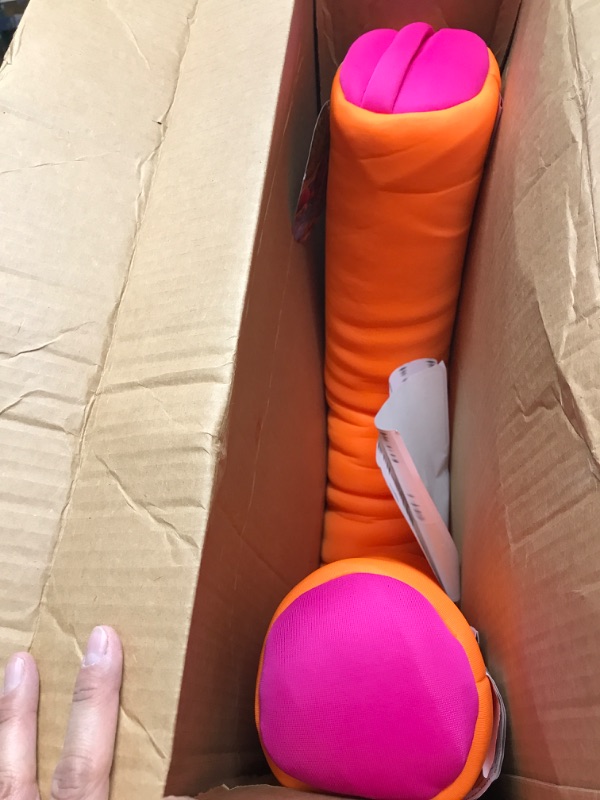 Photo 1 of Big Joe Noodle No Inflation Needed Pool Float, Orange/Pink Double Sided Mesh, Jumbo 4ft