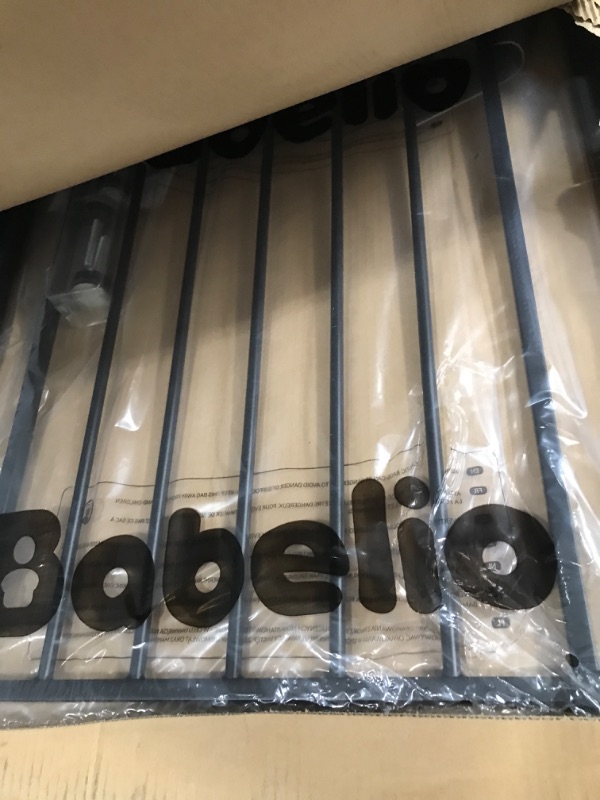Photo 1 of Babelio 26-29 Inch Narrow Easy Install Baby Gate, Fit for Stairs & Doorways, Auto-Close Design, No Drilling, Pressure Mounted, Safety Gate with Door for Child and Pets (Black)