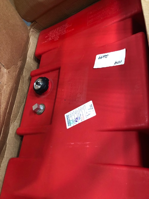 Photo 1 of Moeller Boating Topside Fuel Tank with Mechanical Vent Gauge (24-Gallon), Moeller Red