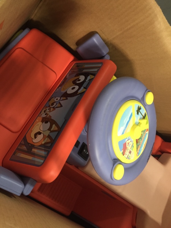 Photo 1 of Bluey 6V Ride On Car for Toddlers - Interactive Electric Car for Kids with Sound Effects & Music, Riding Toy for Boys & Girls, Includes 6V Rechargeable Battery & Charger