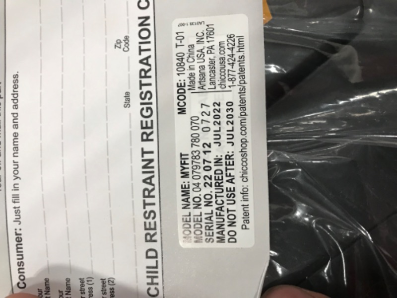 Photo 1 of Chicco MyFit Harness + Booster Car Seat, Fathom