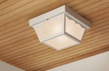 Photo 1 of 10.25-in W White Outdoor Flush Mount Light
