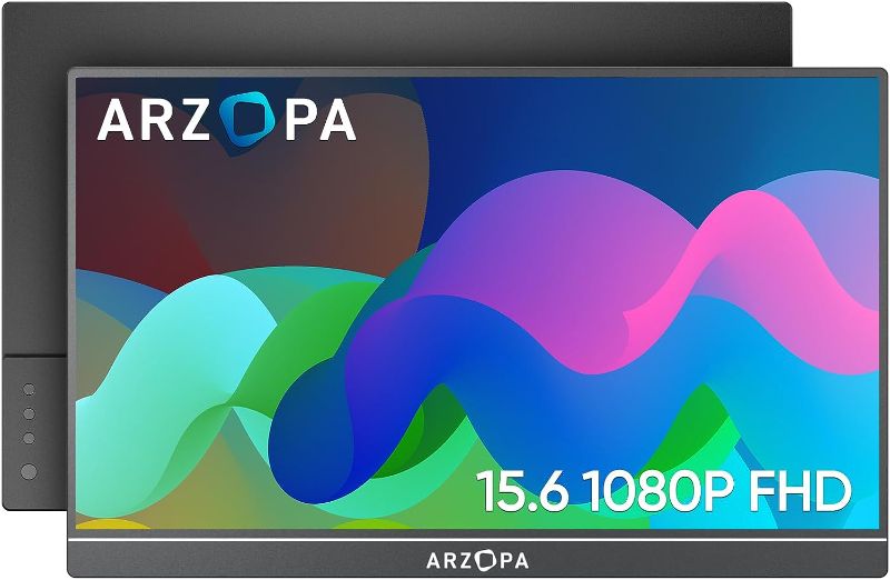 Photo 1 of ARZOPA Portable Monitor 15.6'' FHD 1080P Portable Laptop Monitor IPS Computer External Screen USB C HDMI Display for PC MAC Phone Xbox PS5- A1 GAMUT
