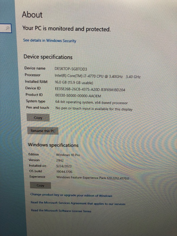 Photo 5 of LENOVO SFF Computer Desktop PC, Intel Core i7 3.4GHz Processor, 16GB Ram, 128GB SSD, 2TB HDD, Wireless Keyboard & Mouse, WiFi | Bluetooth, New 24" FHD LED Monitor, Win 10 Pro (Renewed)
