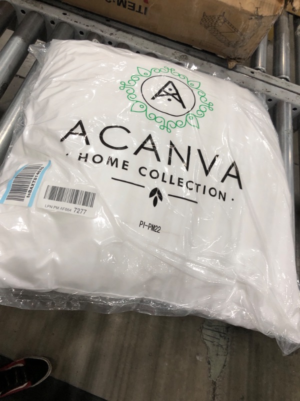 Photo 2 of Acanva Premium Polyester Stuffer Square Form Sham Throw Pillow Inserts, 22 in?1 Count?, White White 22 in?1 Count?