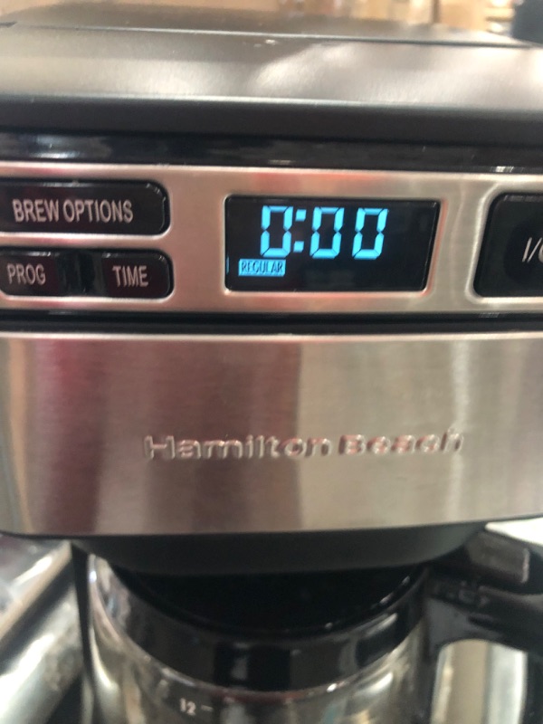 Photo 4 of Hamilton Beach Programmable Coffee Maker, 12 Cups, Front Access Easy Fill, Pause & Serve, 3 Brewing Options, Black (46310)
