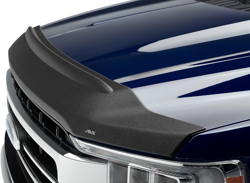 Photo 1 of **STOCK PHOTO SIMILAR** Auto Ventshade [AVS] Aeroskin Lightshield Hood Protector | 2015 - 2020 Ford F-150 (Excludes Raptor Model), 1 pc | 753096|Smoke Aeroskin Lightshield - Textured Black