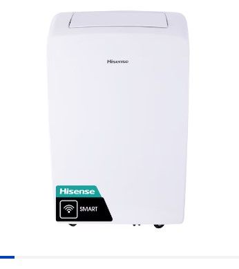 Photo 1 of **USED** Hisense 7000-BTU DOE (115-Volt) White Vented Wi-Fi enabled Portable Air Conditioner with Remote Cools 300-sq ft