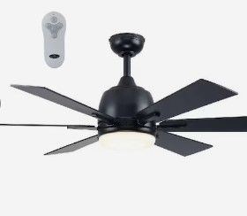 Photo 1 of *USED* Harbor Breeze Bradbury 48-in Matte Black LED Indoor Downrod or Flush Mount Ceiling Fan with Light Remote (6-Blade)
