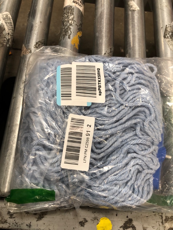 Photo 1 of Impact 26116 Layflat Screw-Type Regular Cut-End Blend Wet Mop Head, 16 oz, Blue