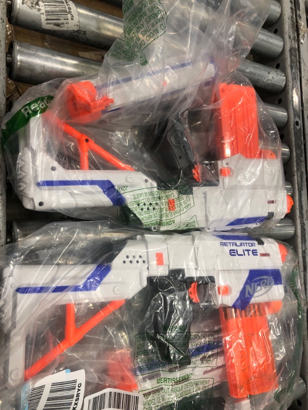 Photo 2 of 2 OF- Nerf N-Strike Elite Retaliator Dart Blaster, Stock, Grip, Barrel, 12-Dart Clip, 12 Elite Darts, Kids Outdoor Toys for 8 Year Old Boys & Girls and Up