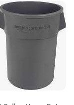 Photo 1 of AmazonCommercial 55 Gallon Heavy Duty Round Trash/Garbage Can, Grey, 1-pack GREY 55 GALLON 2 pack