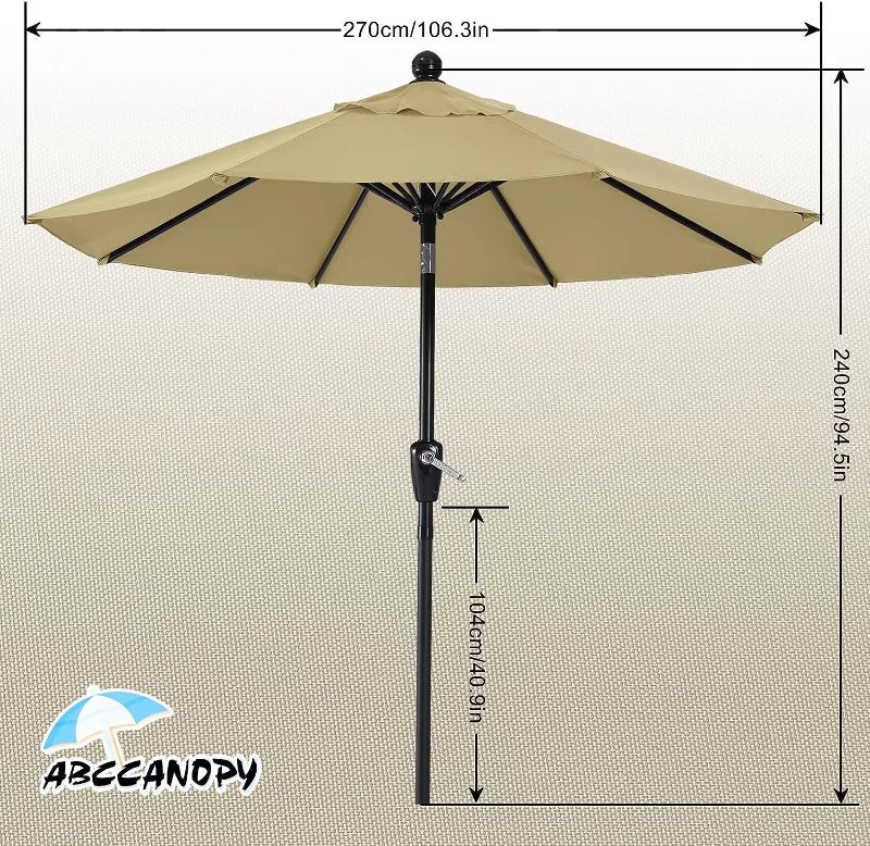 Photo 1 of ABCCANOPY Durable Patio Umbrellas 9' Khaki
