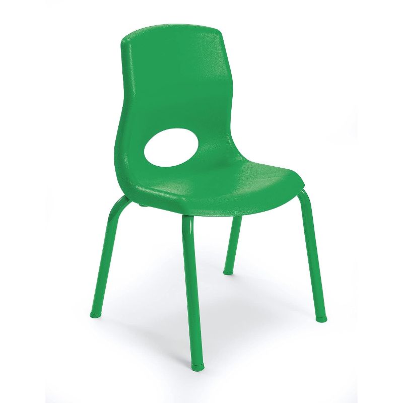 Photo 1 of Angeles MyPosture Classroom Activity Table or Kids School Desk Chair, 12" H Seat, Yellow 12"H Seat Green 1