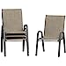 Photo 1 of Amopatio Patio Chair, Outdoor Stackable Dining Chair for All Weather, Breathable Garden Outdoor Furniture for Backyard Deck, Brown