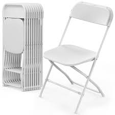 Photo 1 of 
White Plastic Folding Chairs, Indoor Outdoor Stackable Seat (10-Pack