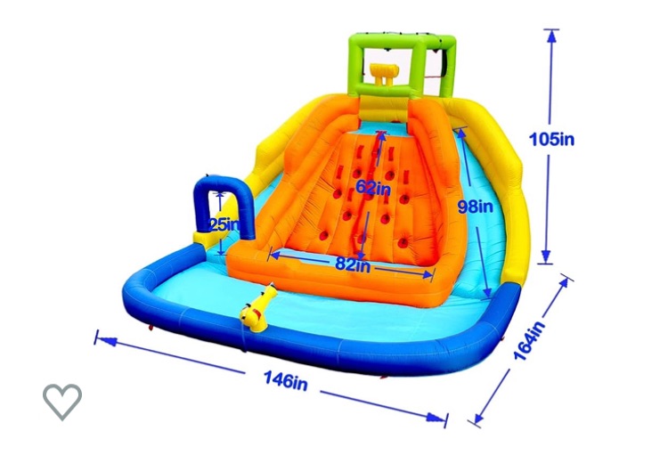 Photo 1 of *UNABLE TO TEST** WELLFUNTIME Inflatable Water Slide, Bounce House with Water Bucket, Deep Pool, Climbing Wall with Rope, Water Slide with Air Blower