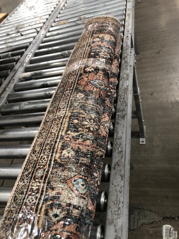 Photo 2 of **USED AND HAS DAMAGE**  Wynter Auburn/Multi 7ft. 4 in. x 4 ft. 8 in. Traditional 100% Polyester Pile Runner Rug