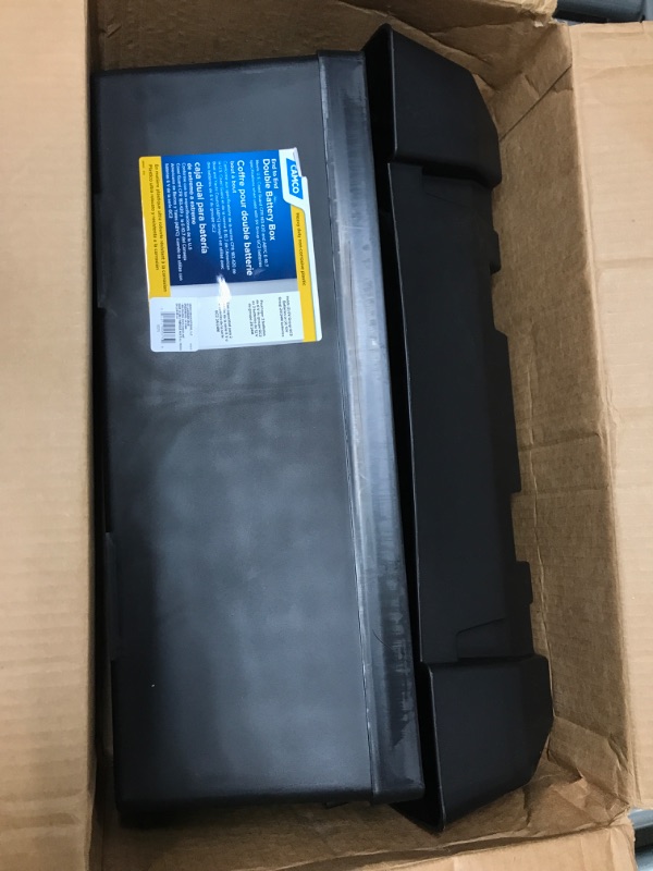 Photo 2 of Camco Heavy Duty Double Battery Box with Straps and Hardware - Group GC2 | Safely Stores RV, Automotive, and Marine Batteries | Measures Inside 21-1/2" x 7-3/8" x 11-3/16" | (55375) Frustration Free Packaging Double Battery Box