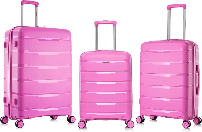 Photo 1 of 
Rockland Pasadena Hardside Spinner Wheel Luggage, Pink, 19", 23", 27"
Size:PINK
Color:19", 23", 27"