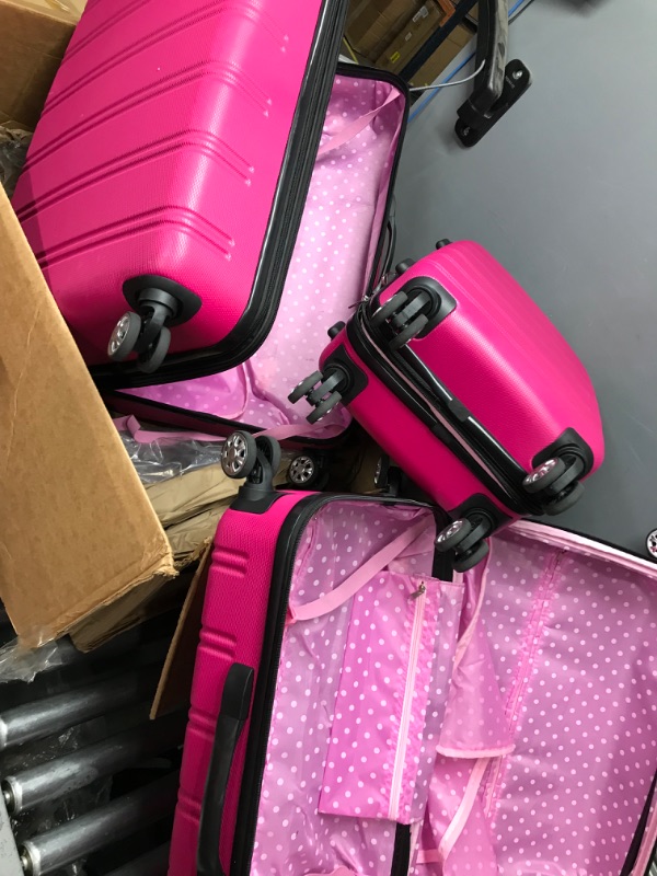 Photo 2 of 
Rockland Pasadena Hardside Spinner Wheel Luggage, Pink, 19", 23", 27"
Size:PINK
Color:19", 23", 27"