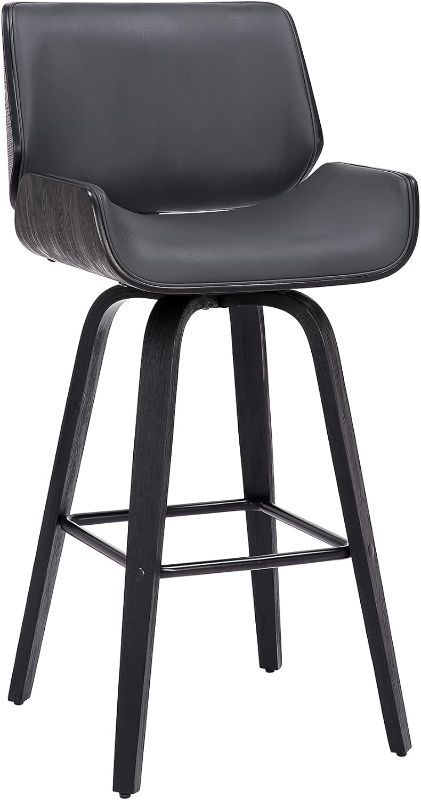 Photo 1 of 
Armen Living Tyler 26" Counter Height Swivel Grey Faux Leather and Black Wood Bar Stool
Size:Black/Gray