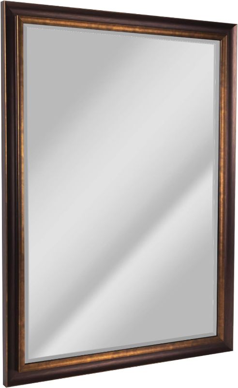 Photo 1 of 
Head West New Traditional Copper Oil-Rubbed Elegant Bronze 2 inch polystyrene Framed 1-inch Beveled Edge-Wall Mounted Mirror, Perfect Decor for Modern...
Size:28 x 40