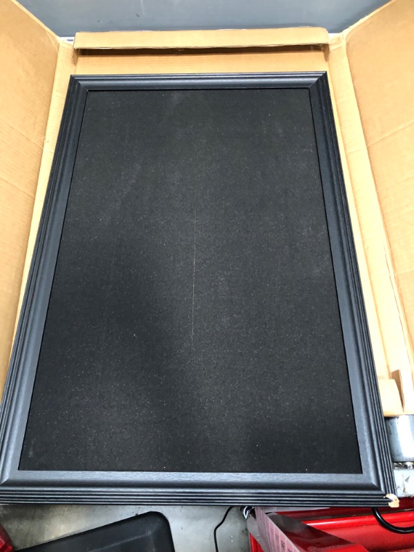 Photo 3 of **MINOR DAMAGE**SKL Products Black Cork Board - 30" x 20" Large, Framed Bulletin Boards for School, Home, Kitchen & Office Walls 30" x 20" Black