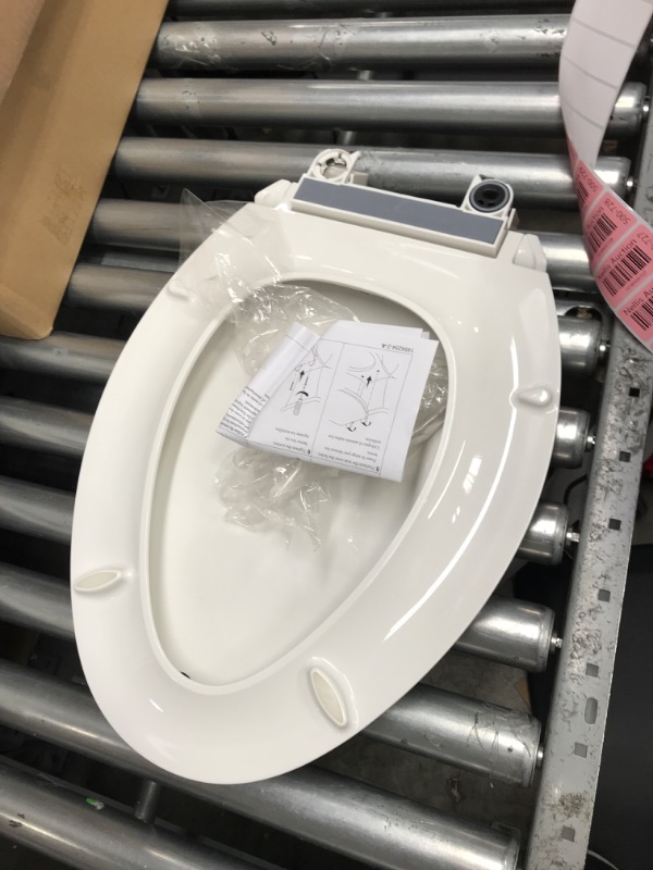 Photo 2 of 
Elongated Toilet Seat, Quick-Release Hinges, Slow Close, Heavy Duty, Never Loosen, Aviation Material, White(18.5”)