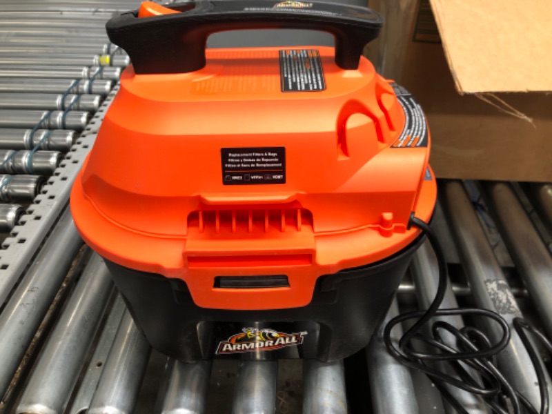 Photo 2 of Armor All, AA255 , 2.5 Gallon 2 Peak HP Wet/Dry Utility Shop Vacuum , Orange

