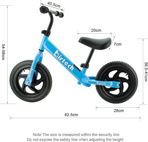 Photo 1 of Birtech Balance Bike for 2-5 Year Old, 12 Inch Toddler Bike No Pedal Training Bicycle with Adjustable Seat Height, Airless Tire (Light Blue)
