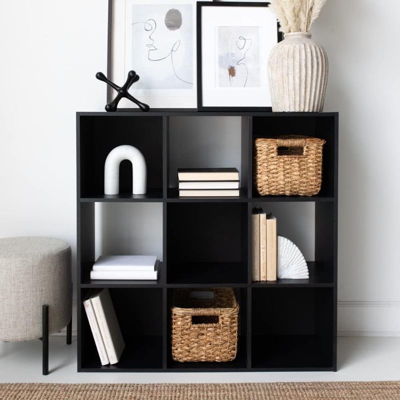 Photo 1 of Signature Design by Ashley Langdrew Contemporary 9 Cube Storage Organizer or Bookcase, Black