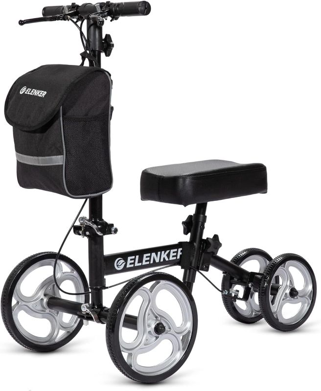 Photo 1 of 
Color is Different****ELENKER Steerable Knee Walker with 10" Front Wheels Deluxe Medical Scooter for Foot Injuries Compact Crutches Alternative Black
Color:Black