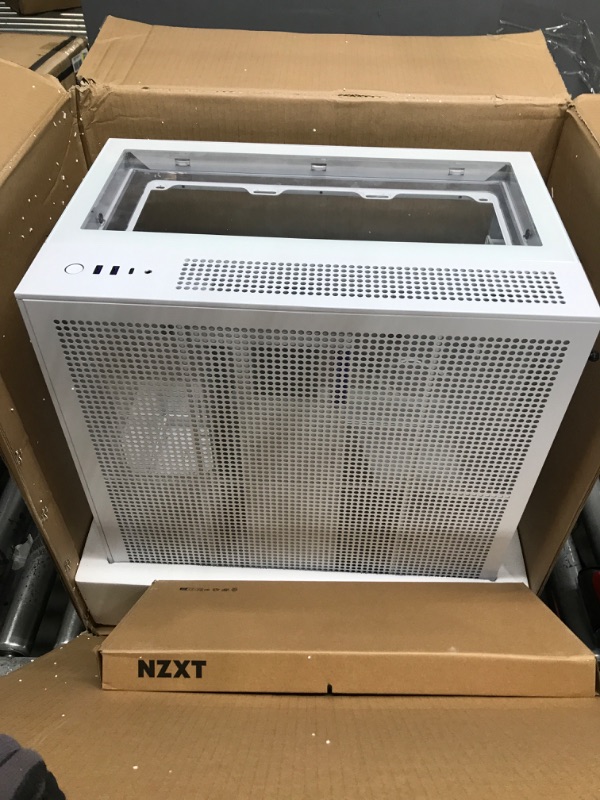 Photo 2 of NZXT H9 Elite Dual-Chamber ATX Mid-Tower PC Gaming Case – Includes 3 x 120mm F120 RGB Duo Fans with Controller– Glass Front, Top & Side Panels – 360mm Radiator Support – Cable Management – White White H9 Elite Case