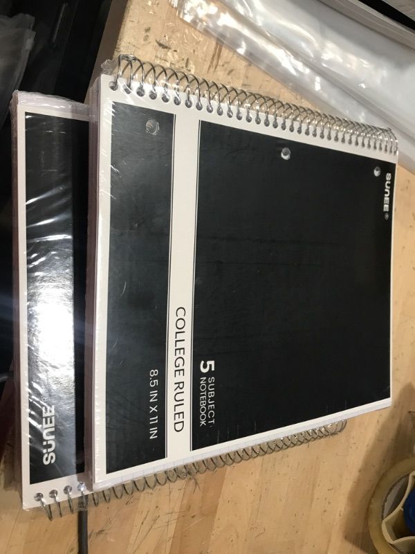 Photo 1 of 2 pack - SUNEE Color Will Vary 5 Subject Notebook College Ruled - 200 Sheets, 8.5"x11", 4 Pocket Dividers, 3-Hole Punched Paper
