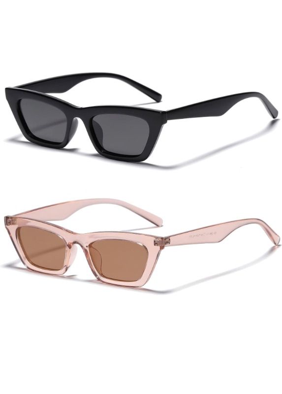 Photo 2 of VANLINKER Small Trendy Skinny Cat Eye Sunglasses Women Retro Tiny Square Shade VL9555