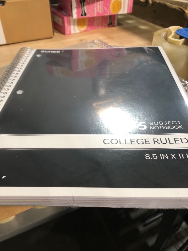 Photo 2 of 2 PACK***SUNEE Color Will Vary 5 Subject Notebook College Ruled - 200 Sheets, 8.5"x11", 4 Pocket Dividers, 3-Hole Punched Paper