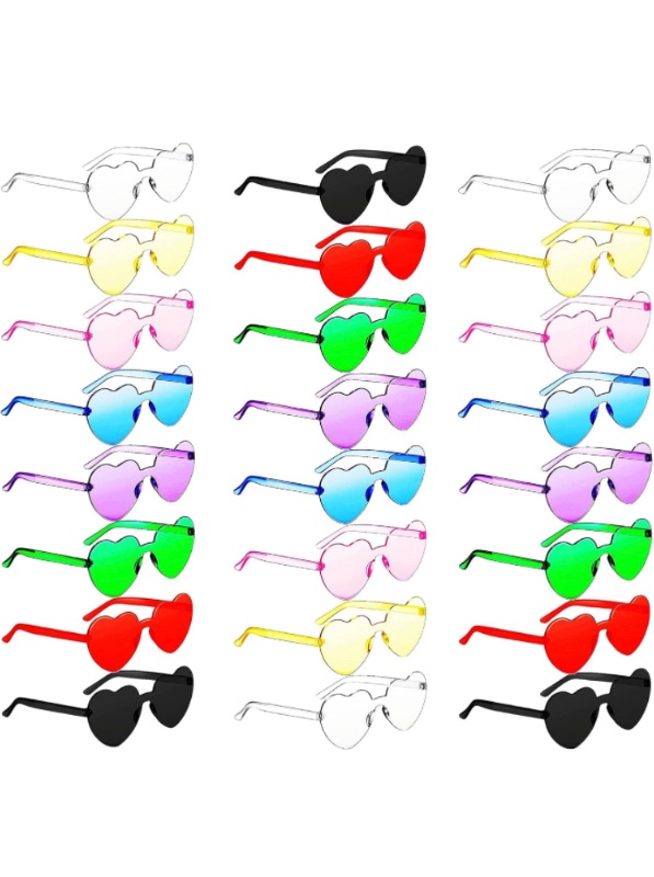 Photo 1 of Virtue morals Heart Glasses Heart Shape Sunglasses for Valentine Mardi Gras Summer Women's Party Favor…