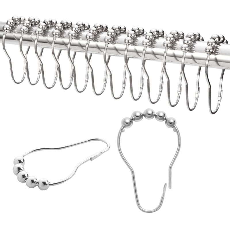 Photo 1 of 2 SETS
Shower Curtain Rings, Shower Curtain Hooks Brushed Nickel, 36 PCS Metal Ring for Shower Curtain Rods